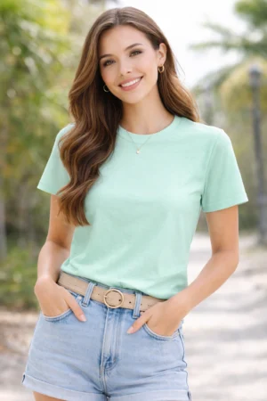 Cheerful daytime portrait in casual wear