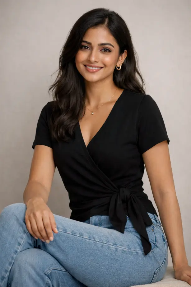 Wrap / Tie Waist T-Shirt -- Women