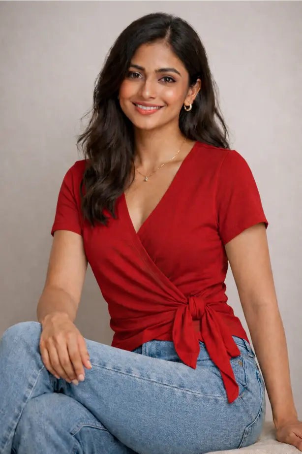 Wrap / Tie Waist T-Shirt -- Women