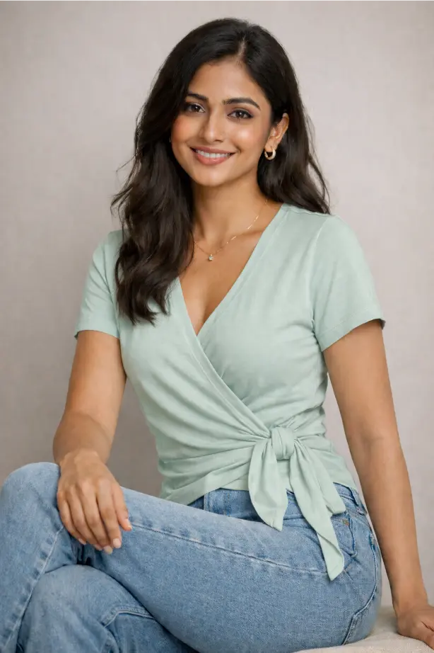 Wrap / Tie Waist T-Shirt -- Women