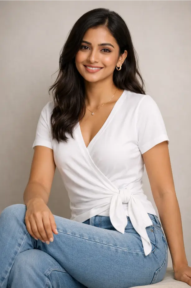 Wrap / Tie Waist T-Shirt -- Women